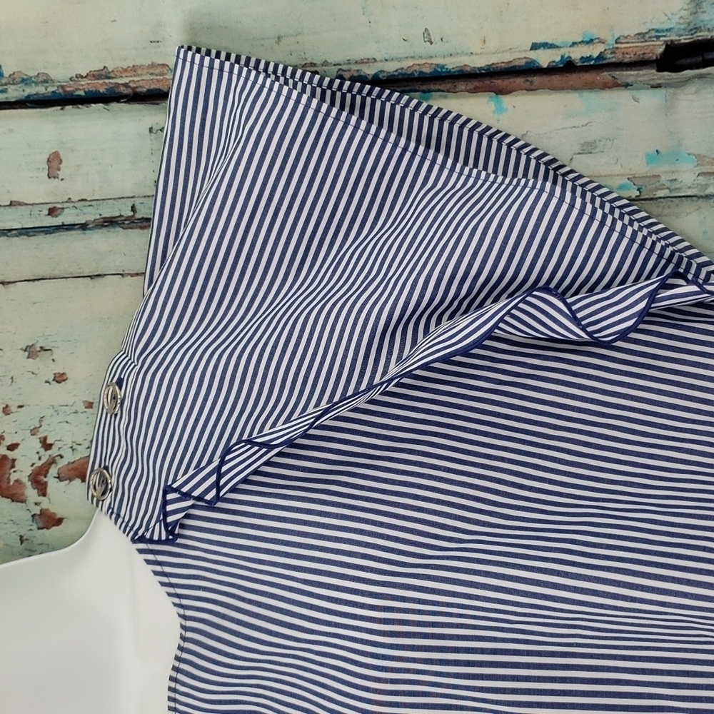 Zara Basic Collection Striped Ruffle Blouse - image 3